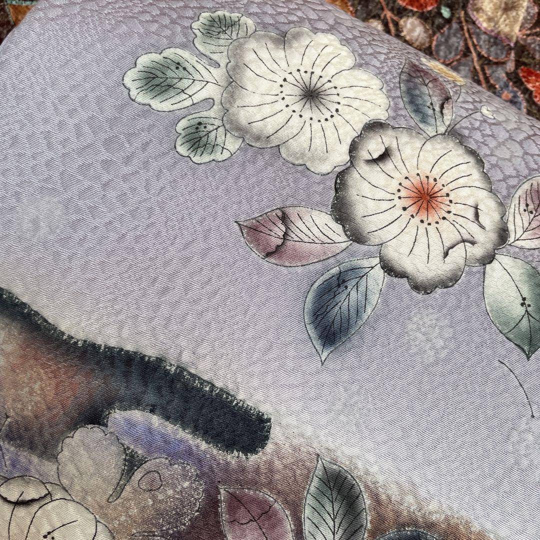 小紋　フルセット　辻ヶ花　ブラウン系　着物　L5