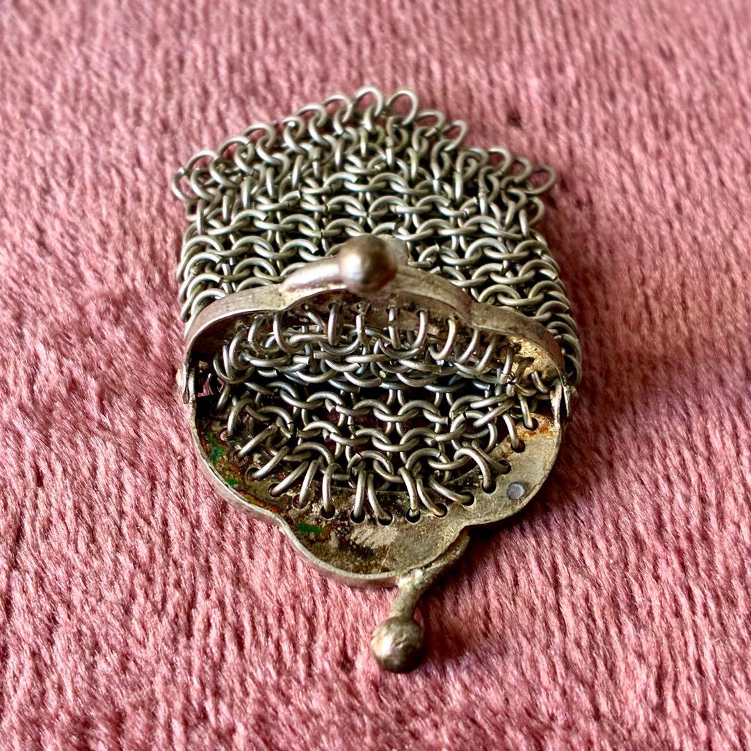 ドール用小さなメッシュパース　シャトレーン用ケース　フランスアンティーク