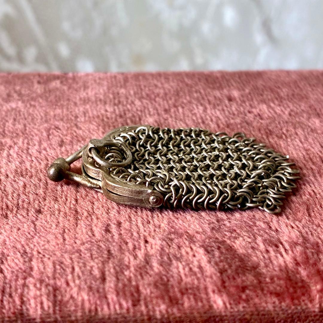 ドール用小さなメッシュパース　シャトレーン用ケース　フランスアンティーク