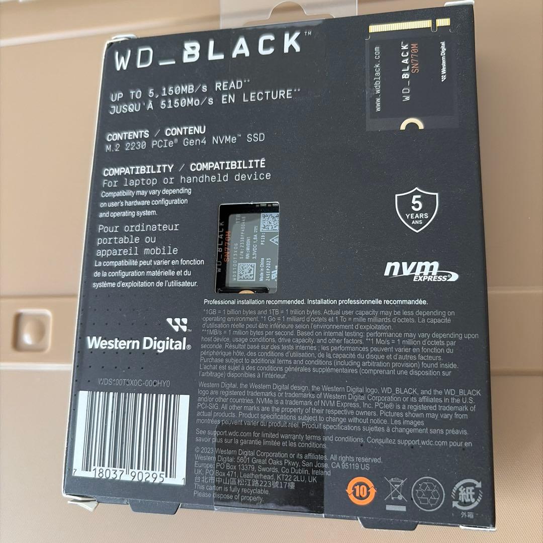 内蔵型SSD WD_BLACK SN770M 1TB M.2 2230 SSD