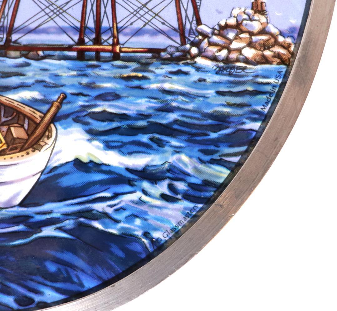 アーネスト・ヘミングウェイ ヴィンテージ ステンドグラス 老人と海 小説 レア