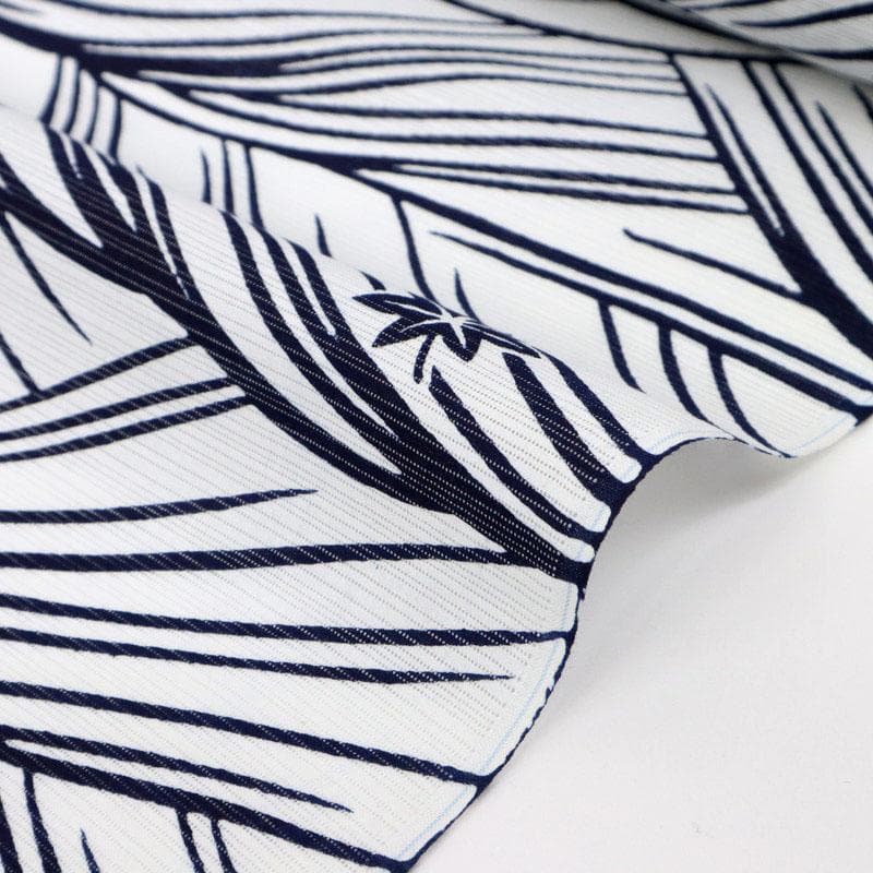 《竺仙【綿絽】小紋◆浴衣反物■青海波にもみじ■白地◆夏着物■反25-142》