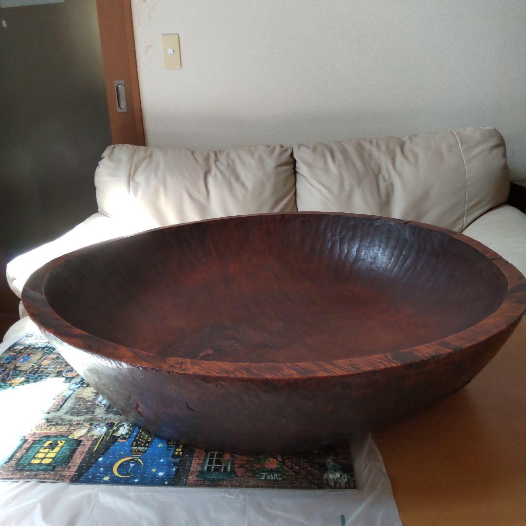 超巨大こね鉢 91㎝くり抜き木鉢 イベントや展示などにも たのメル便