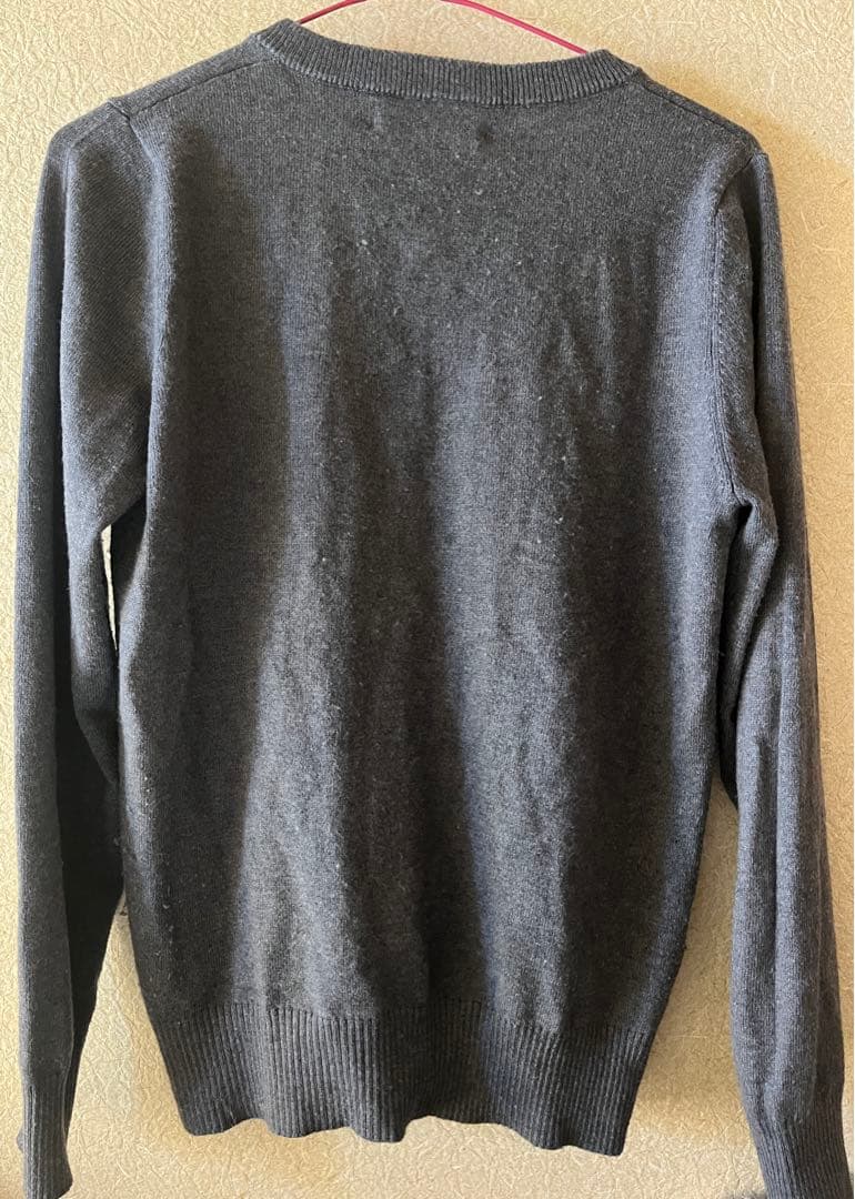 ひよこ PLAY グレー カーディガン ハート刺繍