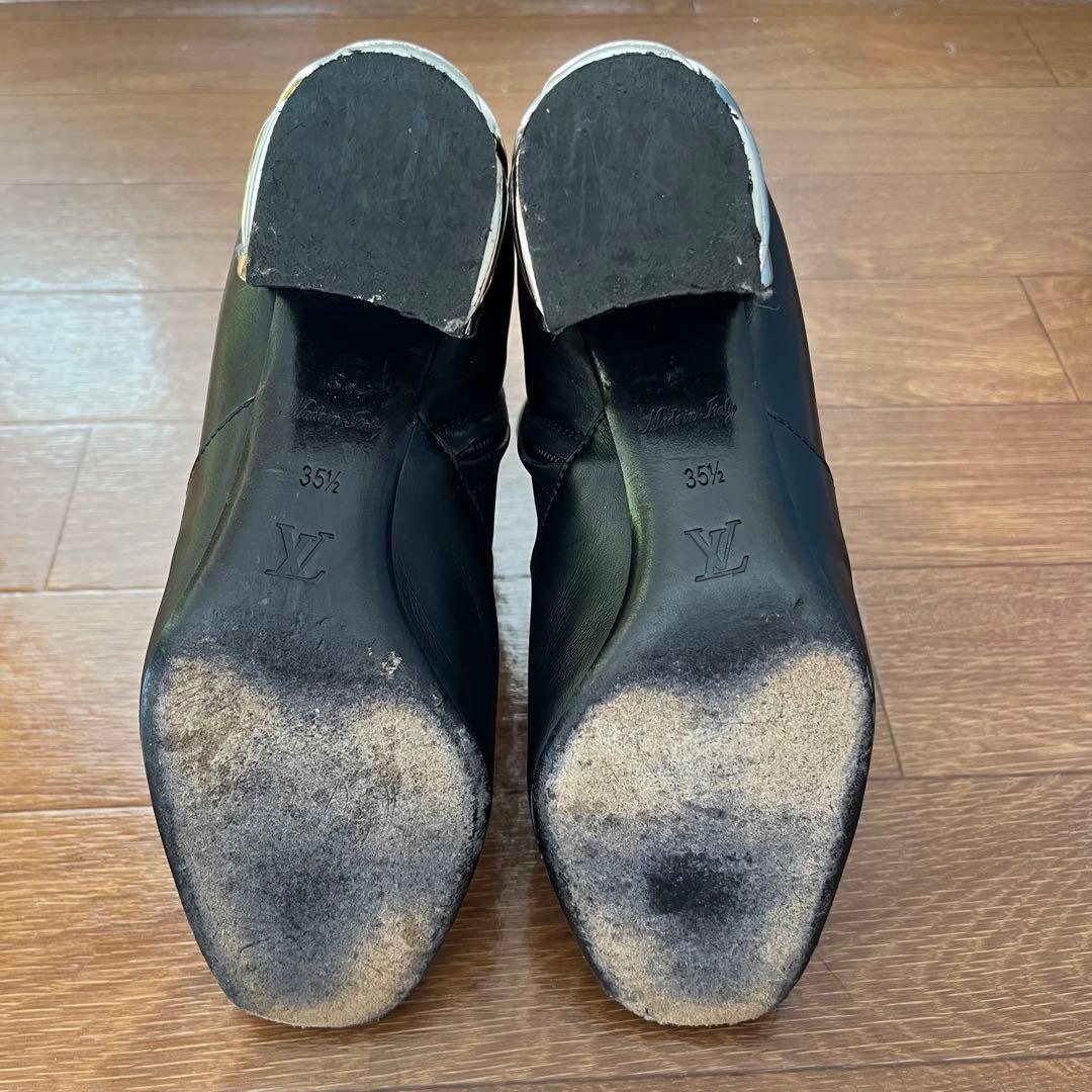 e*u様 LOUIS VUITTON ショートブーツ　ルイヴィトン　黒レザーアン