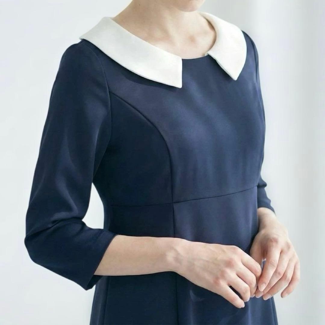 【新品】REGINA RISURRE 2way Aライン 白襟ワンピース タグ付