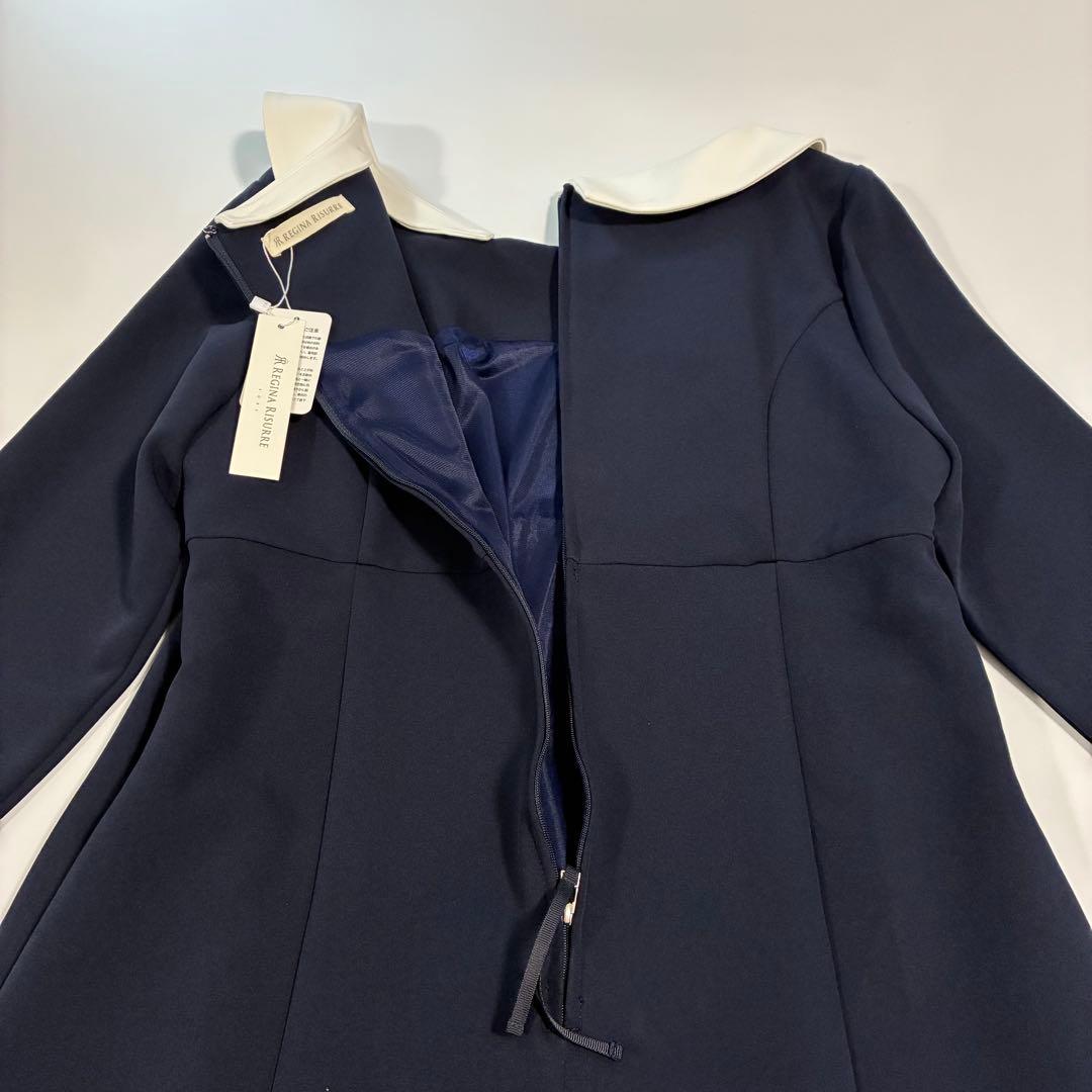 【新品】REGINA RISURRE 2way Aライン 白襟ワンピース タグ付