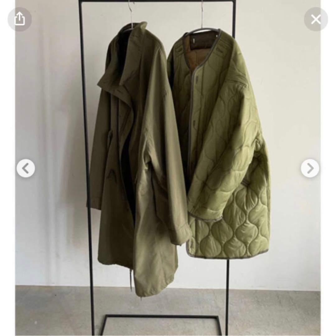 【FASHIRUファシル】新品タグ付 カーキ ライナー付きモッズコート ロング