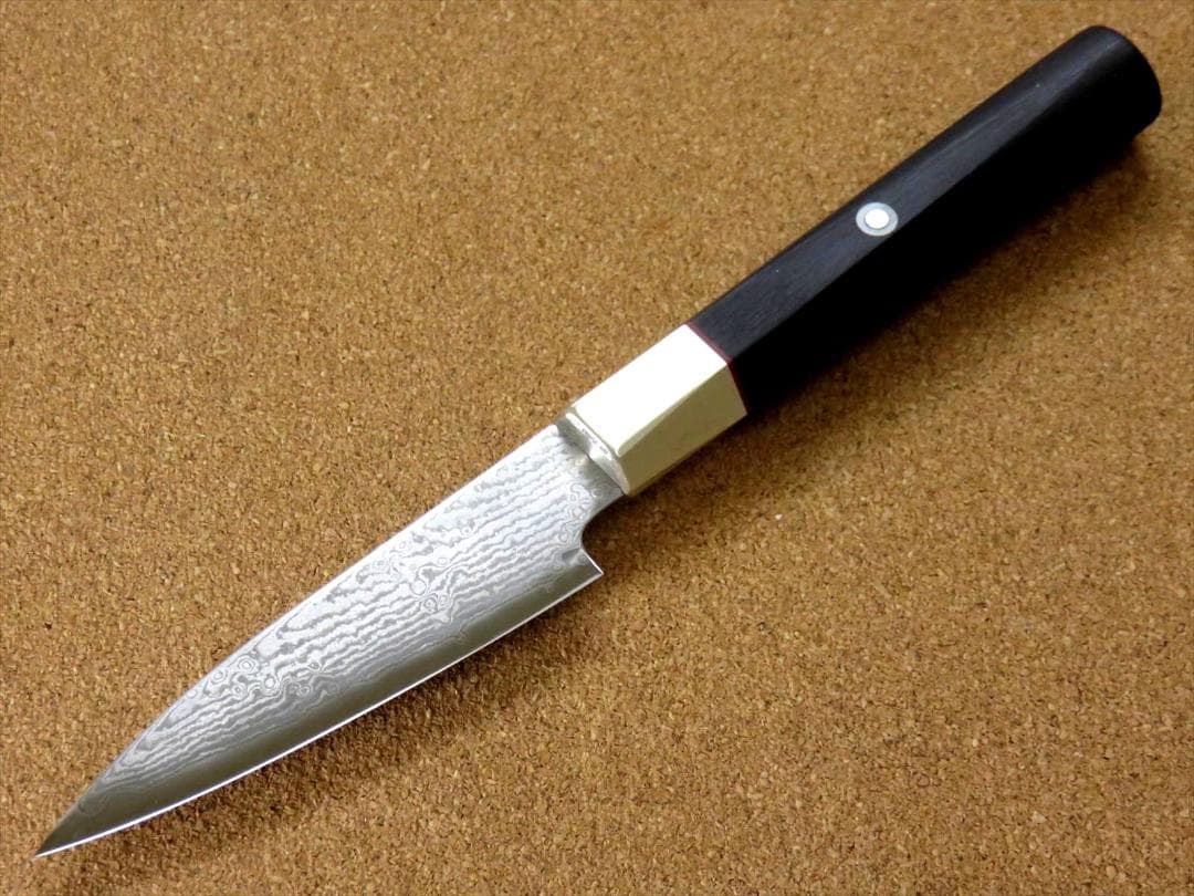関の刃物 パーリングナイフ 90mm 三昧 ハイブリッドスプラッシュ ダマスカス