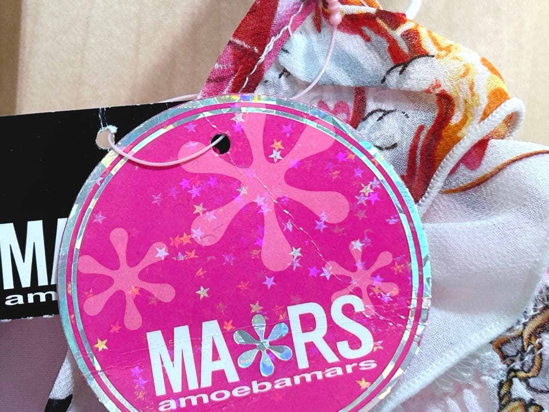 MARS♡タグ付き♡ローズケーキ柄キャミトップス♡柄の配置厳選♡白×ピンク