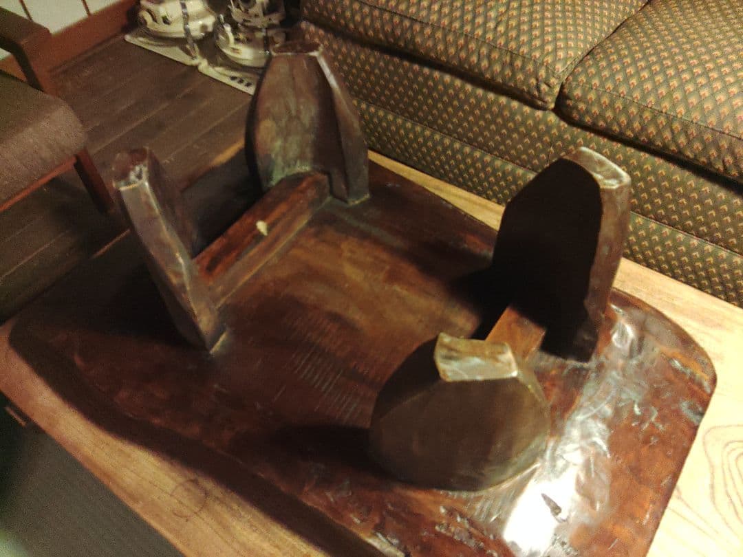 Poinciana様　アフリカ民芸品　無垢　座卓　テーブル　天然木　ヴィンテージ