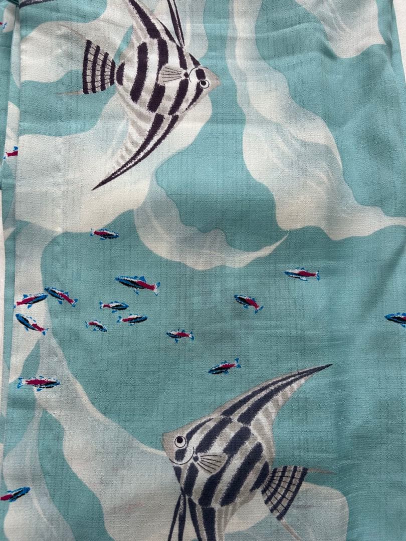 撫松庵　浴衣　セオアルファ　お魚柄　魚　熱帯魚　水族館　夏着物　単衣