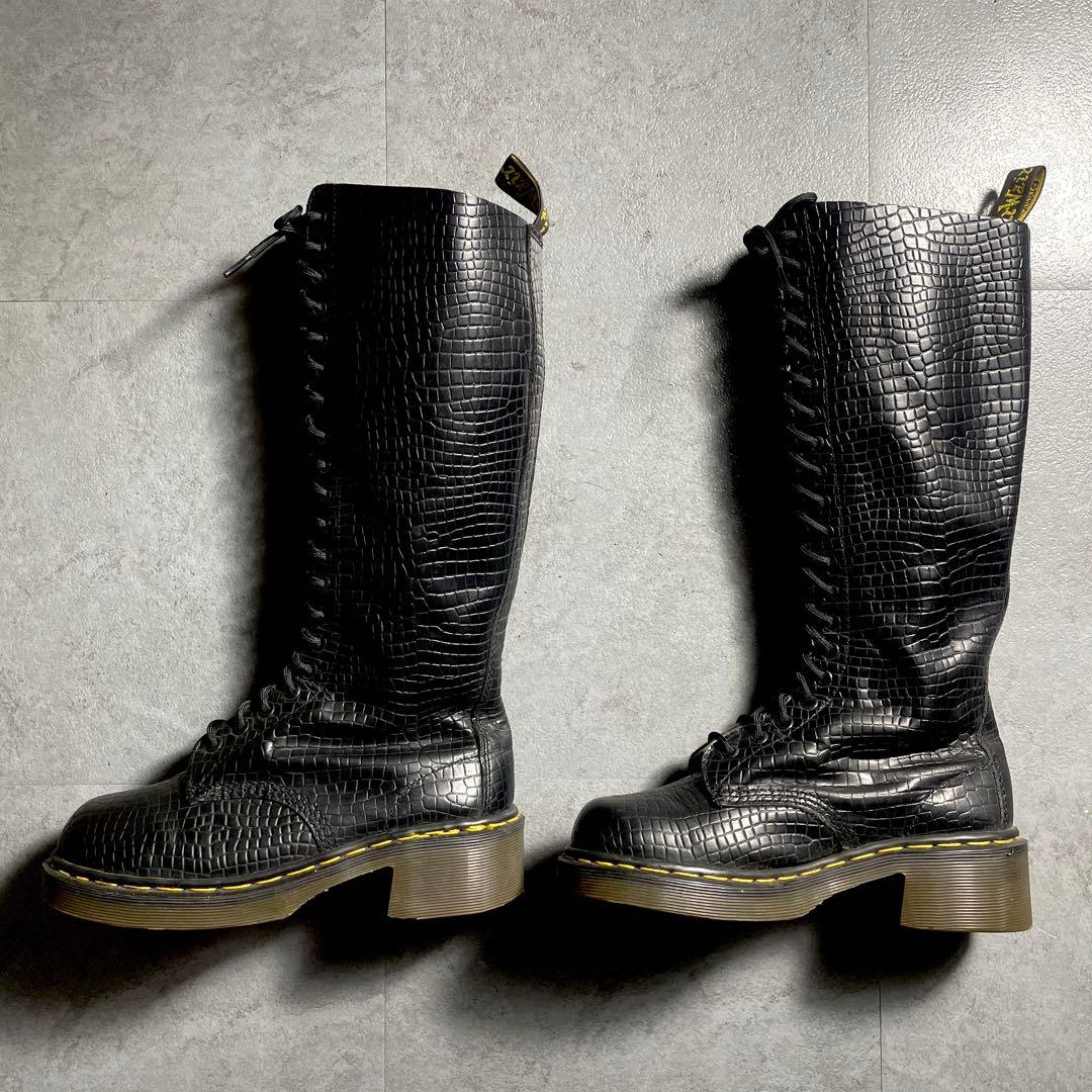 超希少✨️ Dr.Martens 20ホール イングランド製 クロコ型押し 黒