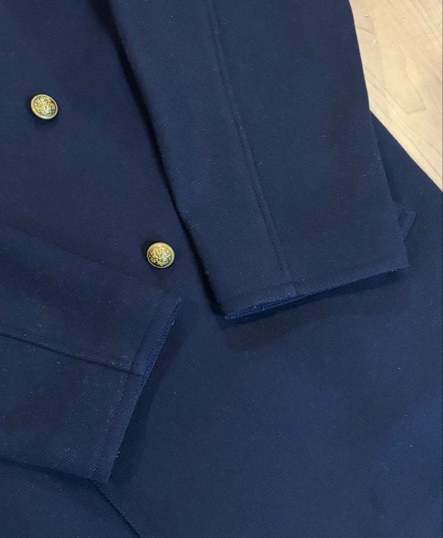 ris　フレームワークSuper 100ダブルクロスPコート36 ネイビー