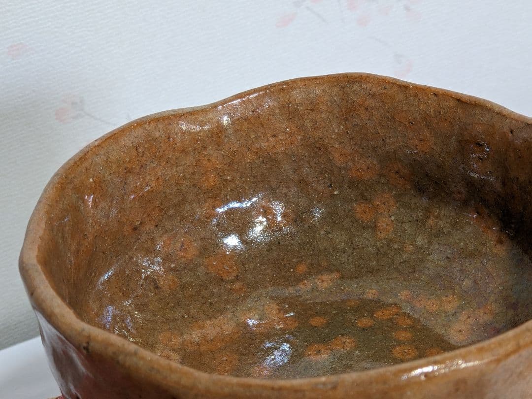 ♦古格 茶道具 手捏ね 手捻り 抹茶碗 時代物 古美術品 銀化現象 骨董品