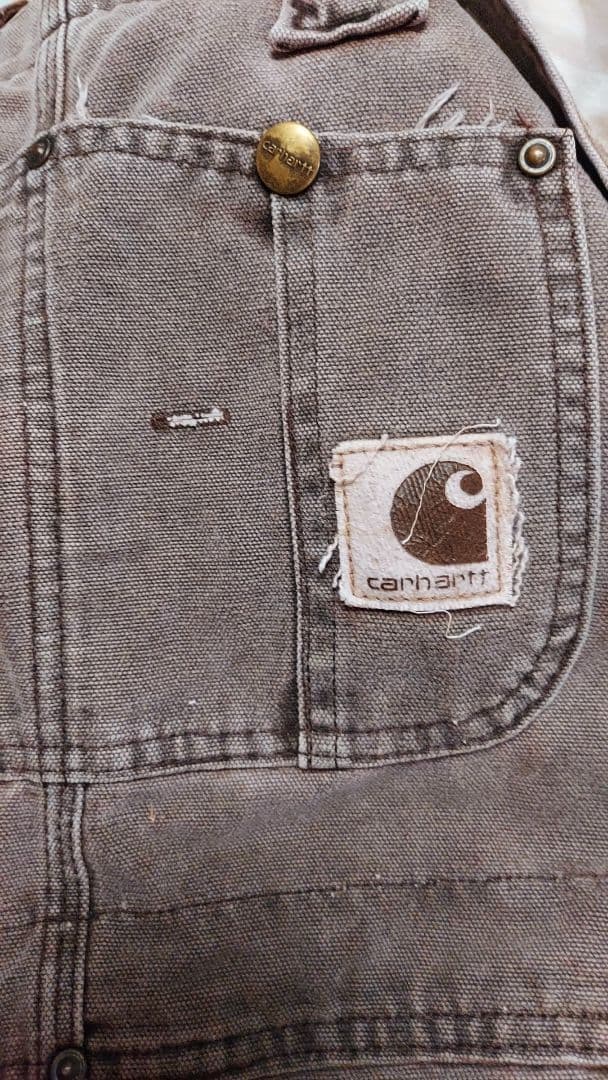 新春セール♪　小さめ　Carhartt　ヴィンテージ　ツナギ　ブラウン　茶色