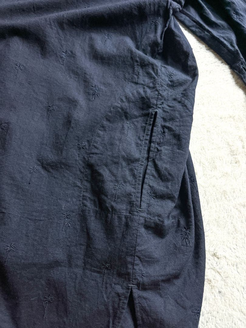 【HOUSE OF LOTUS】綿100% 南国刺繍 ロングスキッパーシャツ M