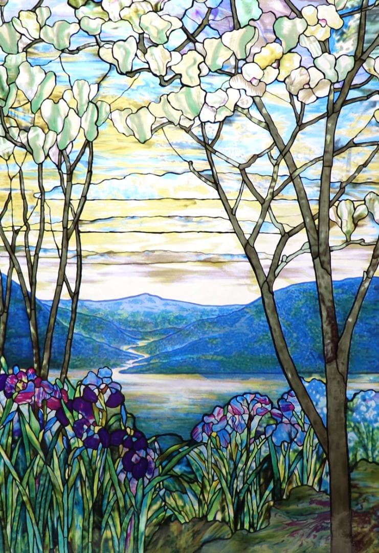 ルイス ティファニー ヴィンテージステンドグラス大型メトロポリタン美術館生命の川