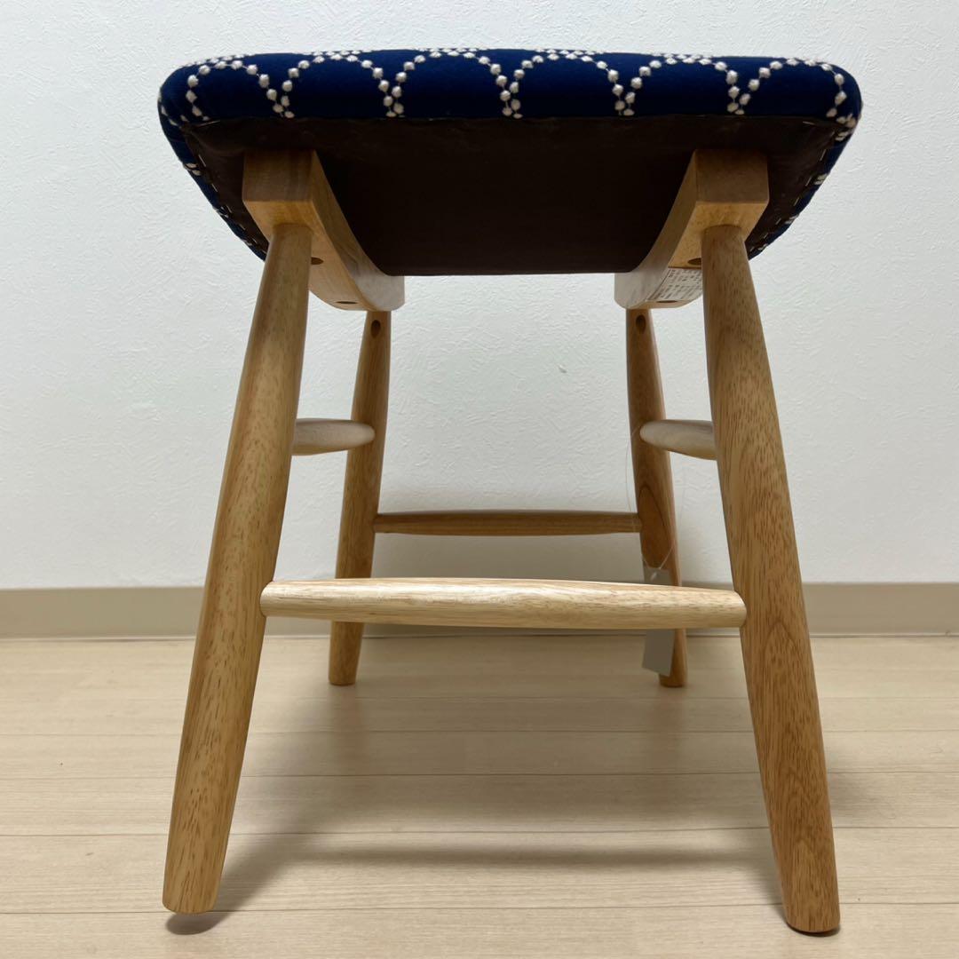 ミナペルホネン スツール タンバリン 丸脚 【ネイビー/オレンジ】 椅子 ベンチ