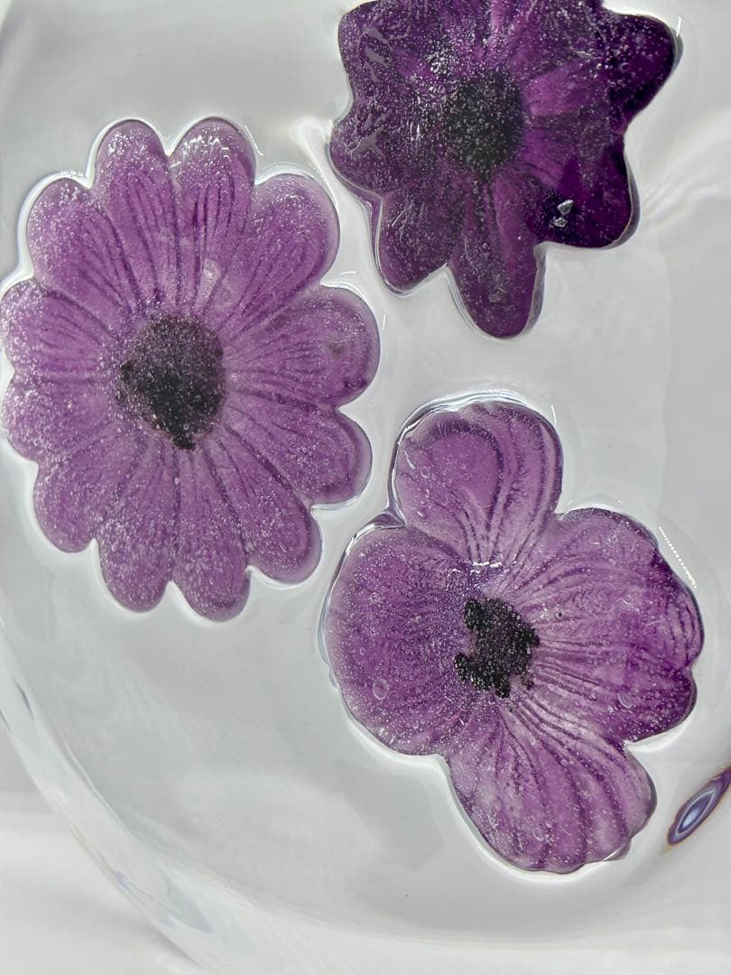 #Daum（ドーム） フランス　クリスタル フラワーモチーフ ボウル　P-3m