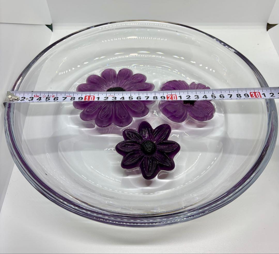 #Daum（ドーム） フランス　クリスタル フラワーモチーフ ボウル　P-3m