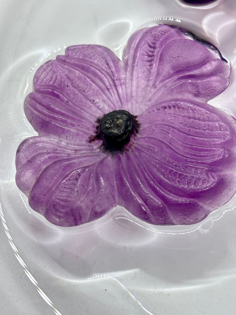 #Daum（ドーム） フランス　クリスタル フラワーモチーフ ボウル　P-3m