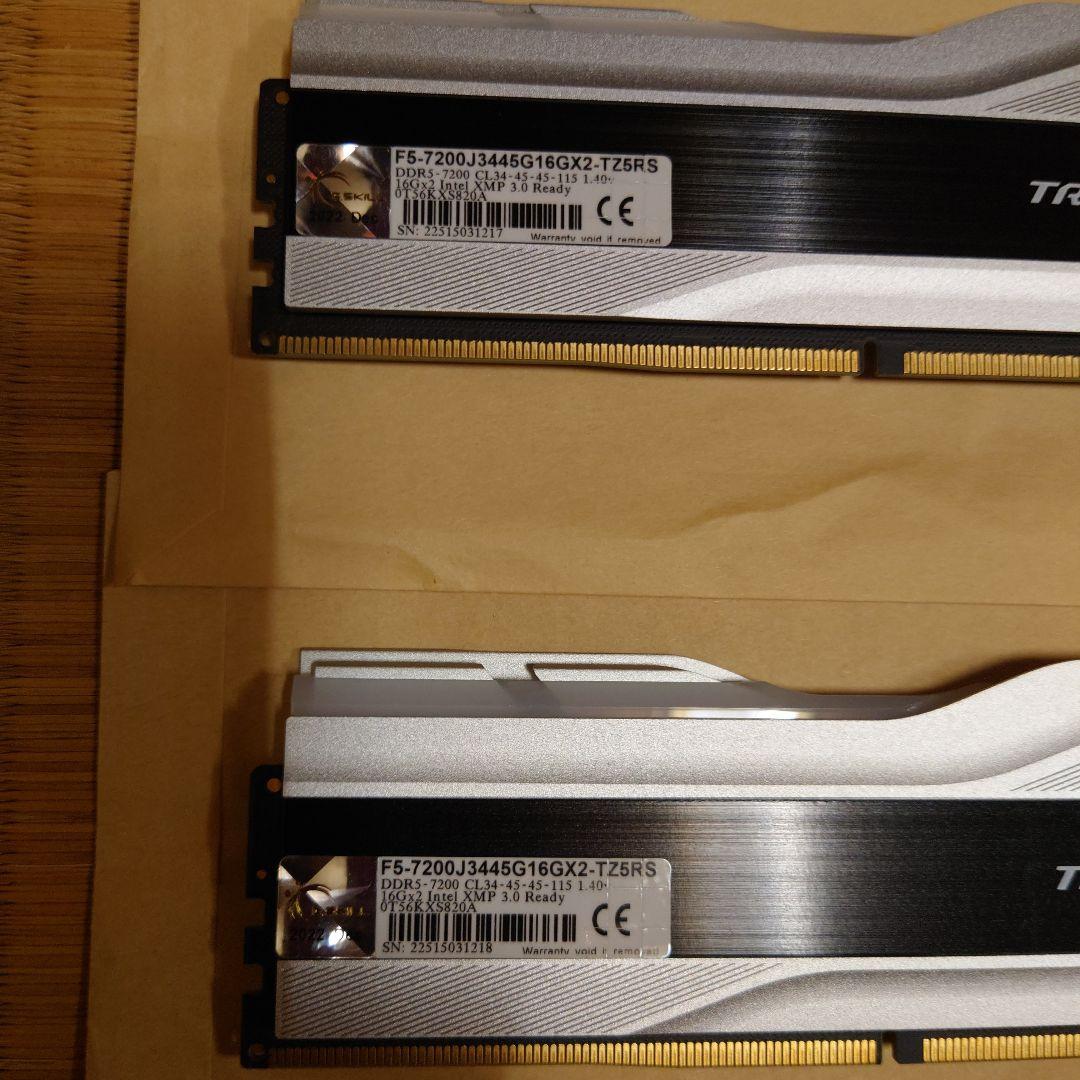 G.Skill 16GBx2枚 32GB DDR5 7200MHz