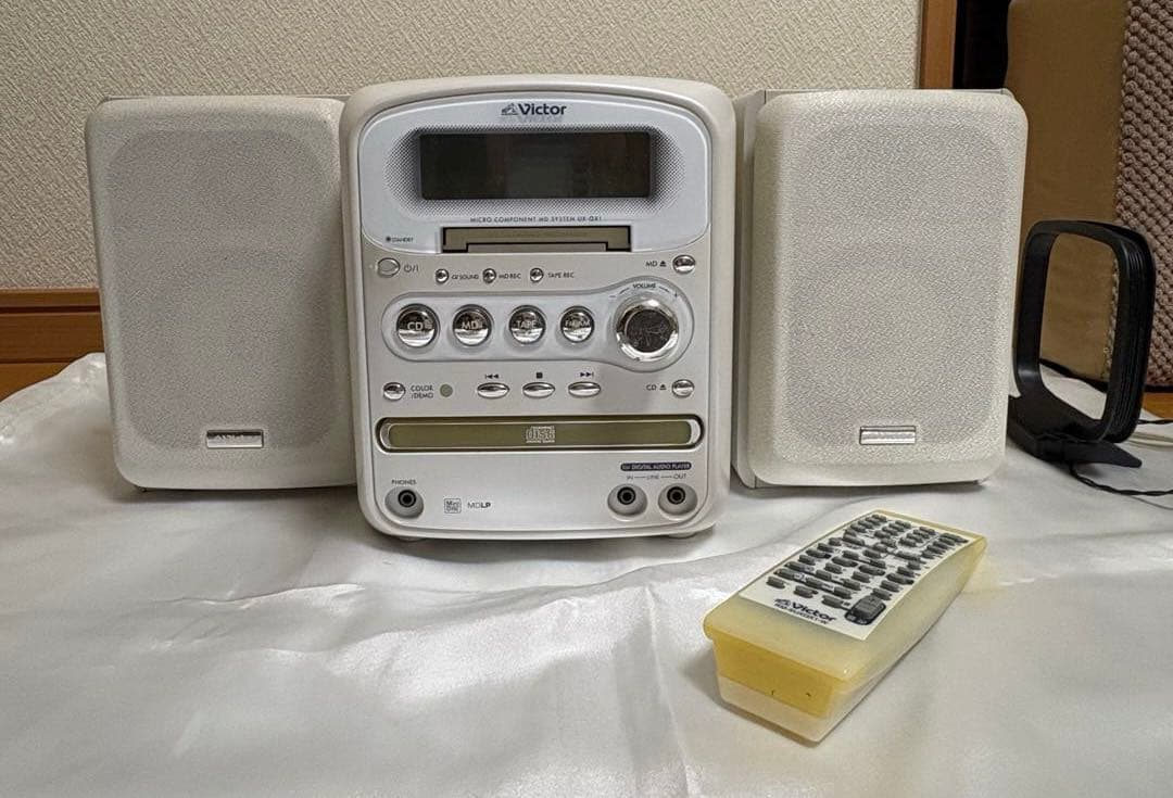 Victor ミニコンポ ホワイト リモコン付き