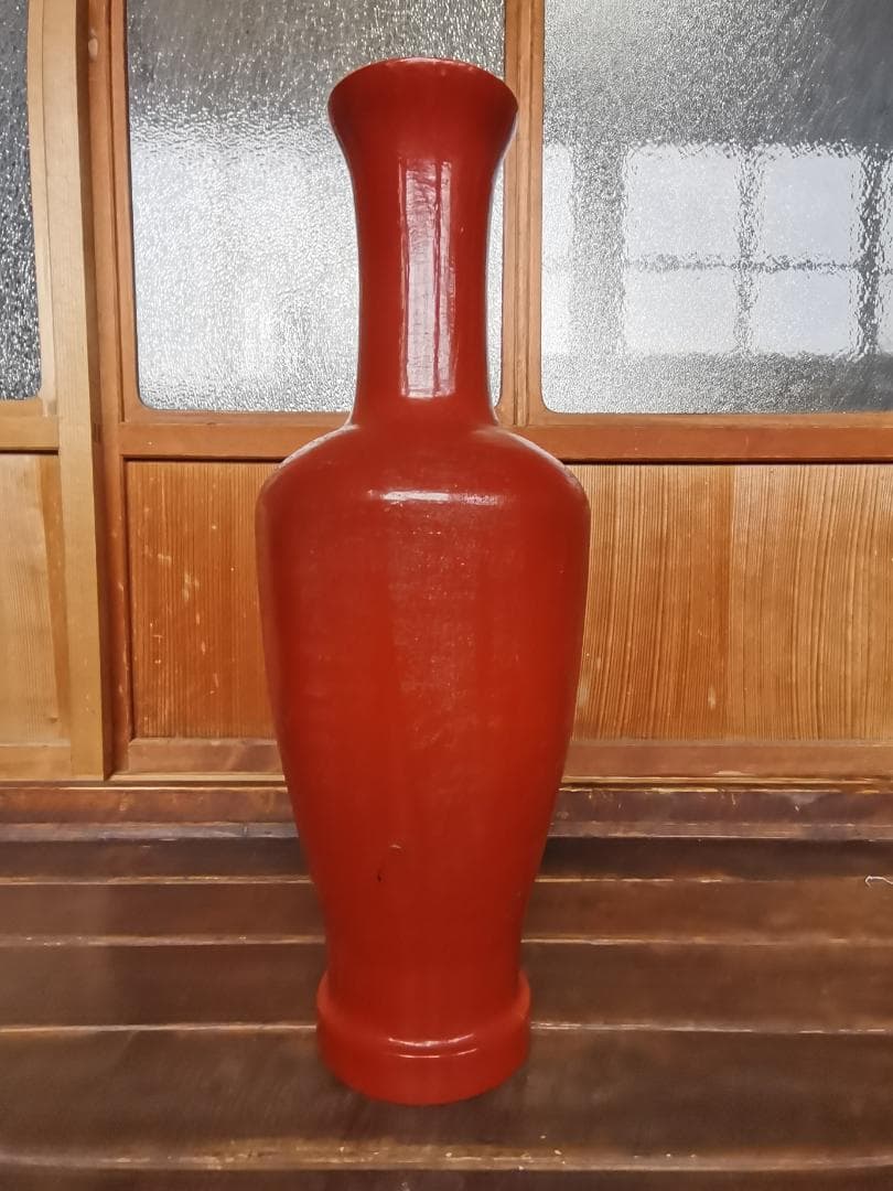 朱塗　木製　大型花瓶　花生　5.5㎏