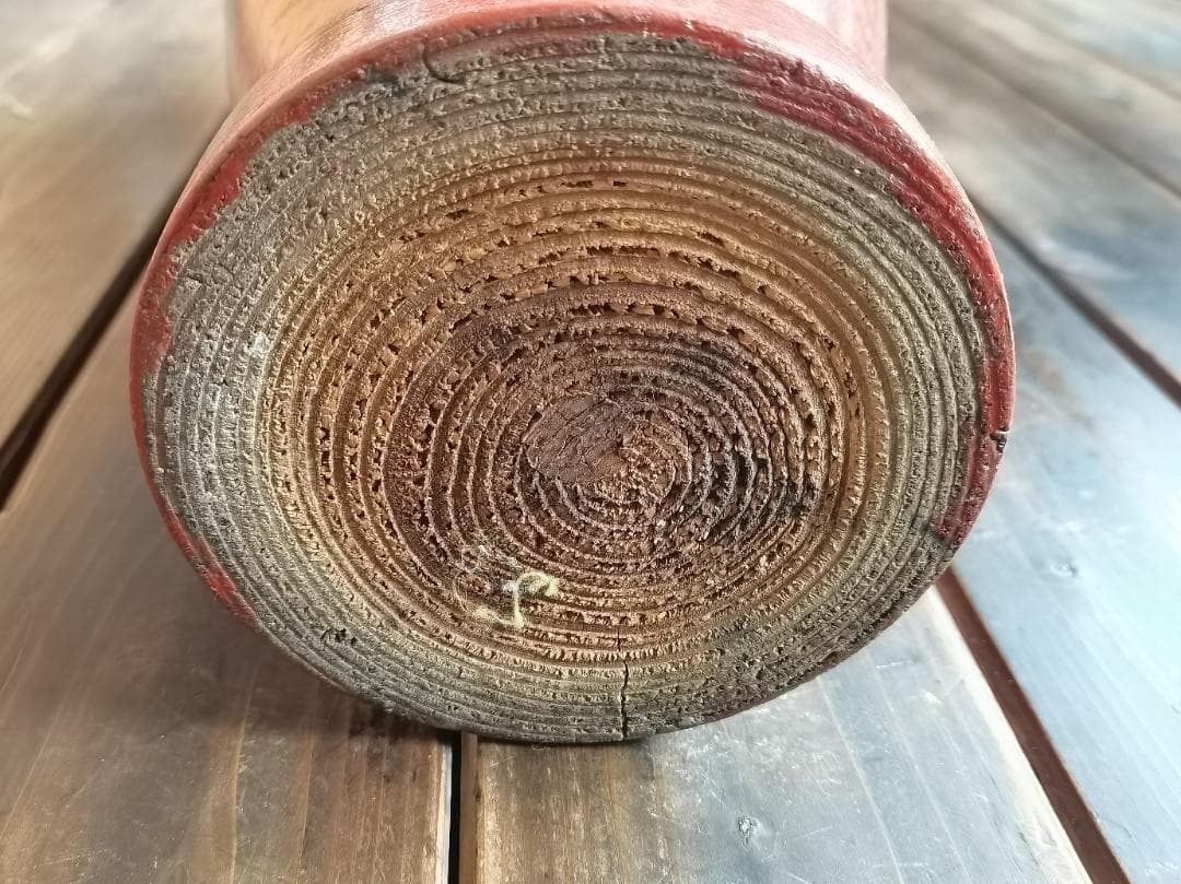 朱塗　木製　大型花瓶　花生　5.5㎏