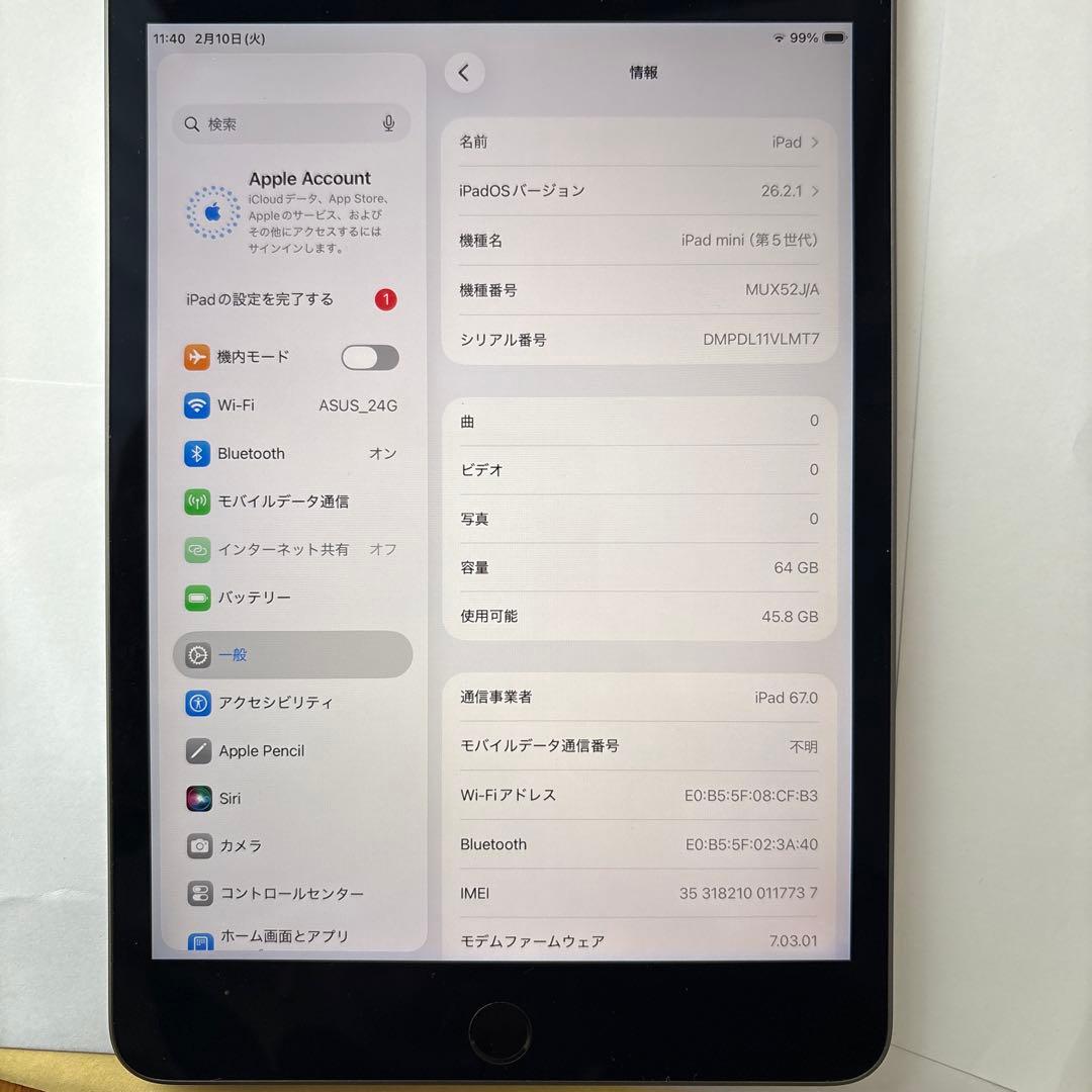 iPad mini 5th Cellular 64GB スペースグレイ