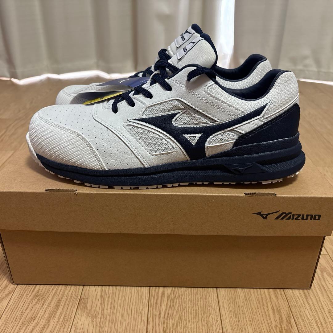 Mizuno 安全靴 ホワイト/ネイビー