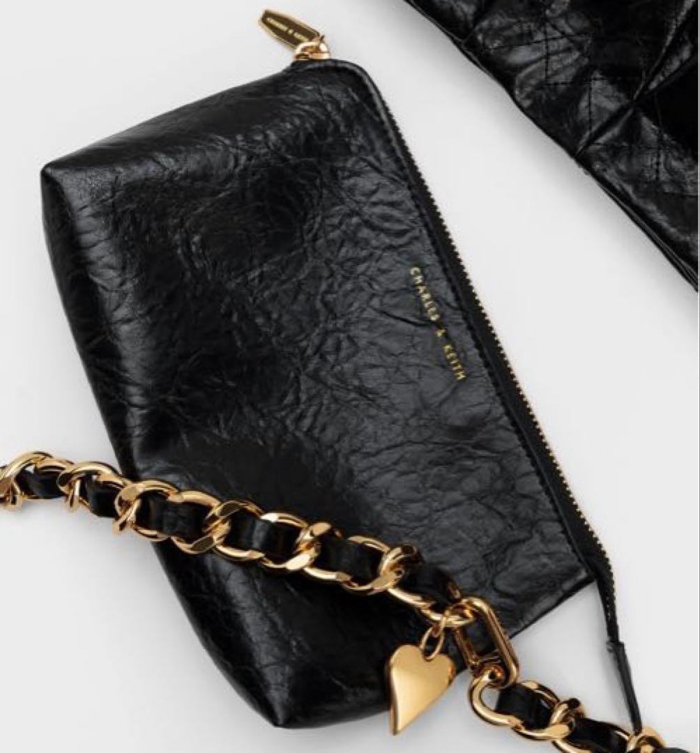 CHARLES & KEITH ドゥオ ブレードチェーンハンドルホーボーバッグ
