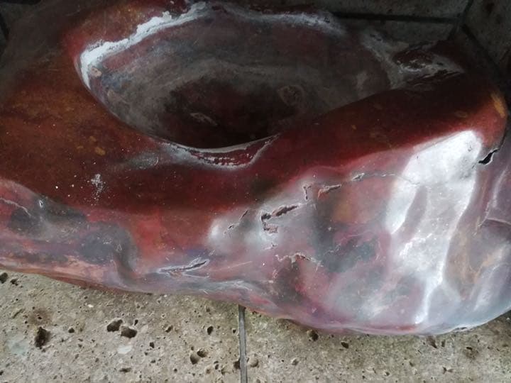 赤玉石　魔除け　佐渡　庭石　溜まり石　鉢　赤石　縁起