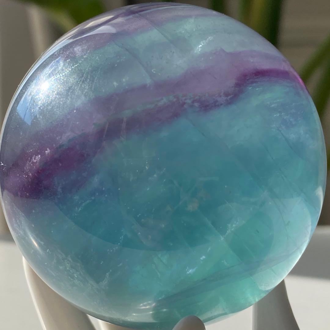 【 天然石 ブルー グリーン パープル フローライト スフィア 】