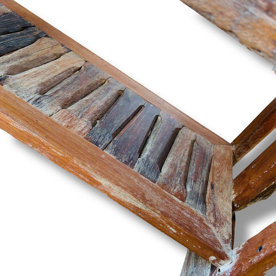 【送料無料】高級 木製 ヴィンテージ テーブル コテージ アジアン風 屋外 庭