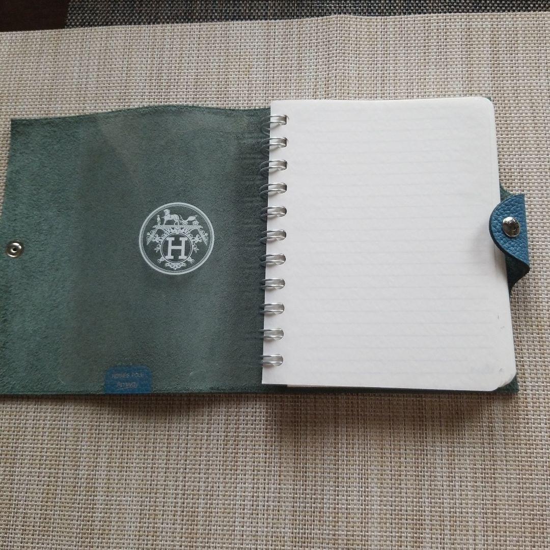 kiki様　HERMES 青 レザー リングノート　新品未使用　ブルージーン