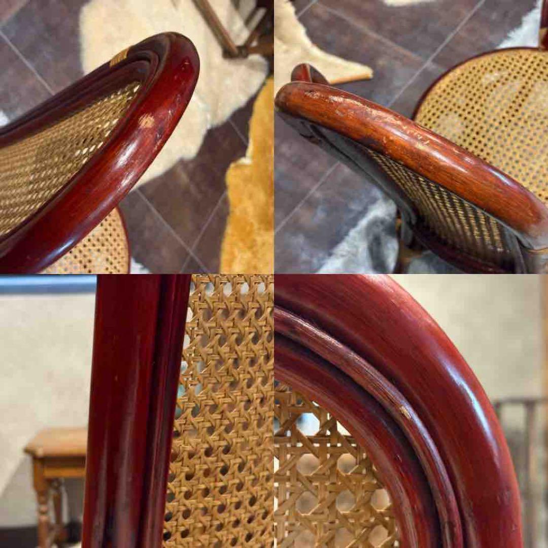 ヴィンテージ　ラタン　籐　ハイバックチェア　カゴメ編み　クラシック　2脚　RZ