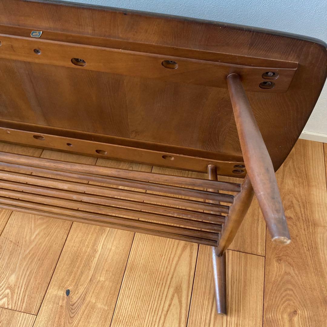 Ercol アーコール　ラベル付き　マガジンラック付きコーヒーテーブル