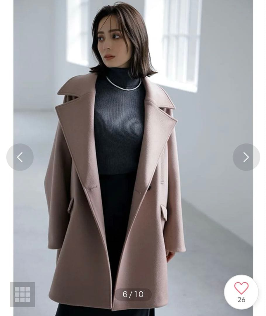 アニュアンス　ミドルスケールコート スモーキーピンク