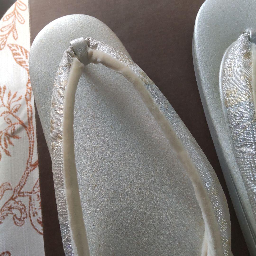 草履 バッグ セット 紗織 Lサイズ シルバー系