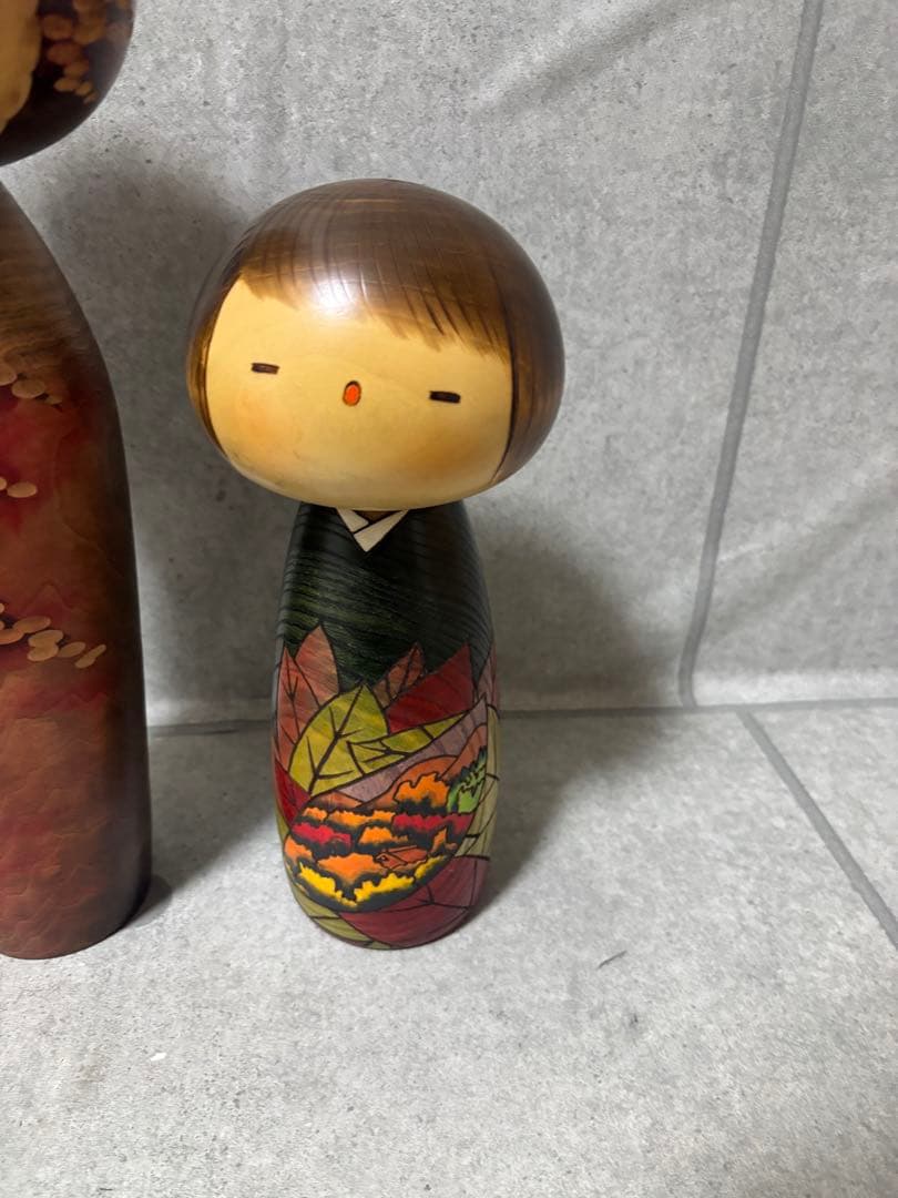 創作こけし　2個セット　彩秋　卯三郎こけし