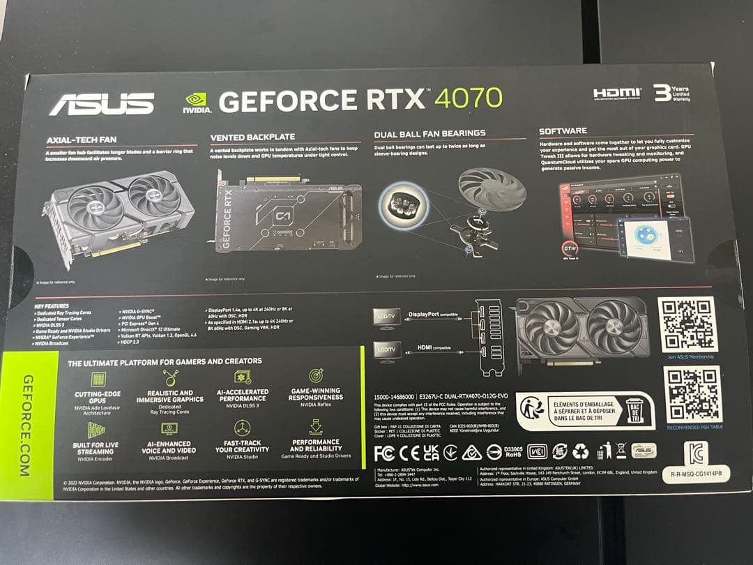 新品 ASUS GeForce RTX 4070 OC 12GB