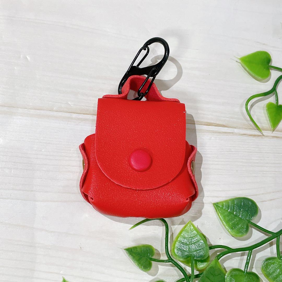 AirPods ケース 第1世代/第2世代 全面保護 耐衝撃 落下防止 レッド