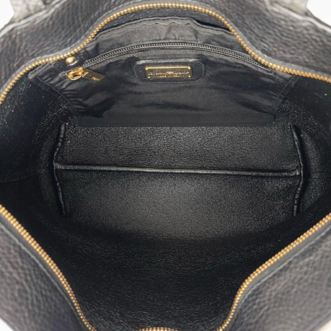 美品 サルヴァトーレフェラガモ ハンドバッグ レザー ガンチーニ レディース 黒