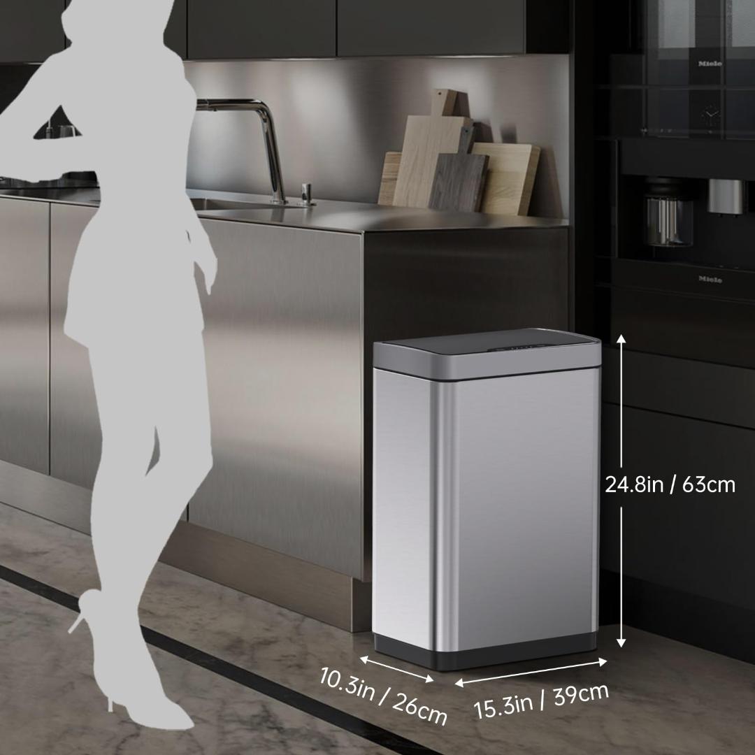 衛生的50Lステンレストラッシュビン - 便利な自動センサー機能