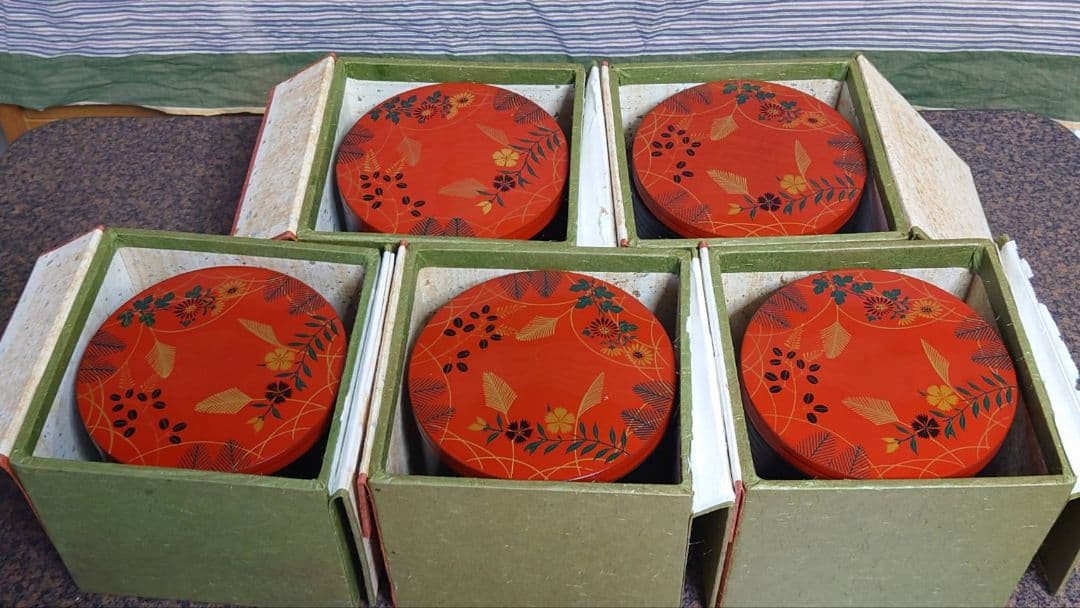 【未使用品】平安象彦 二段丸重 秋草の図 5点セット