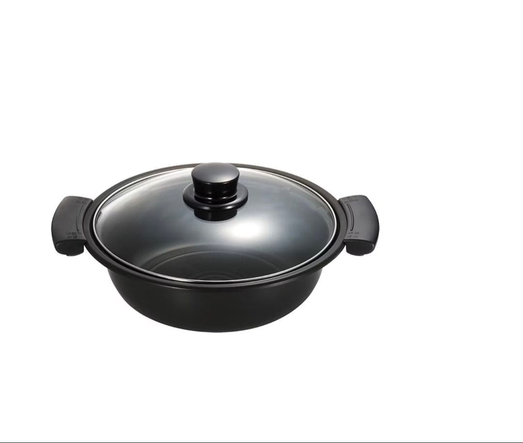 未使用パナソニック IH対応 鍋 ガラスふた付卓上 ブラック KZ-AN10-k