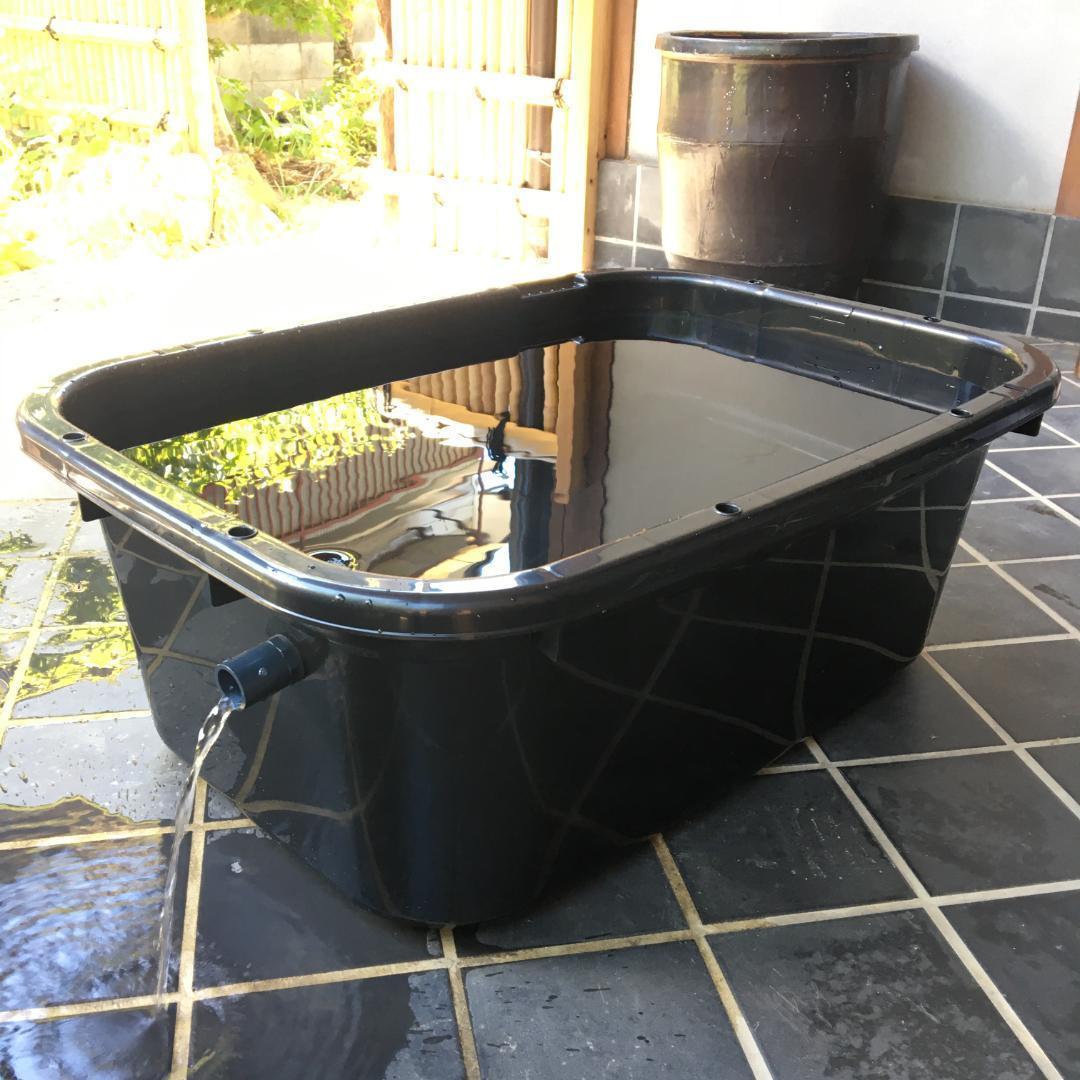 【新仕様】メダカ飼育ケース 75㍑黒x2個 オーバーフロー対策済 メダカ飼育容器