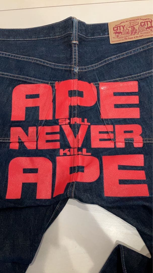 最終値下げ！A BATHING APE ダークブルーデニムパンツ
